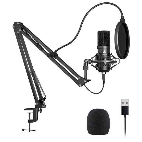 MAONO AU-A04 USB Microphone Combo Setup, Plug & Play USB Cardioid Podcast Condenser Microphone with Professional Sound Chipset for PC Karaoke, YouTube, Gaming Recording